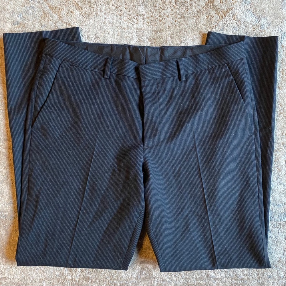 Express Extra Slim Pinstripe Black Dress Pants